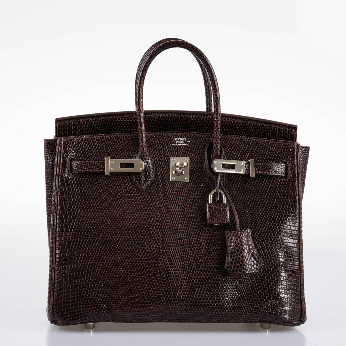 Hermes Birkin 25 Havane Nilo Lizard with Palladium Hardware - 2007, K Square