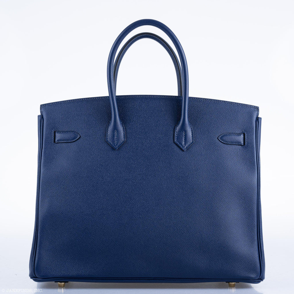 Hermes Birkin 35 Blue Saphire Epsom with Gold Hardware - 2016, X