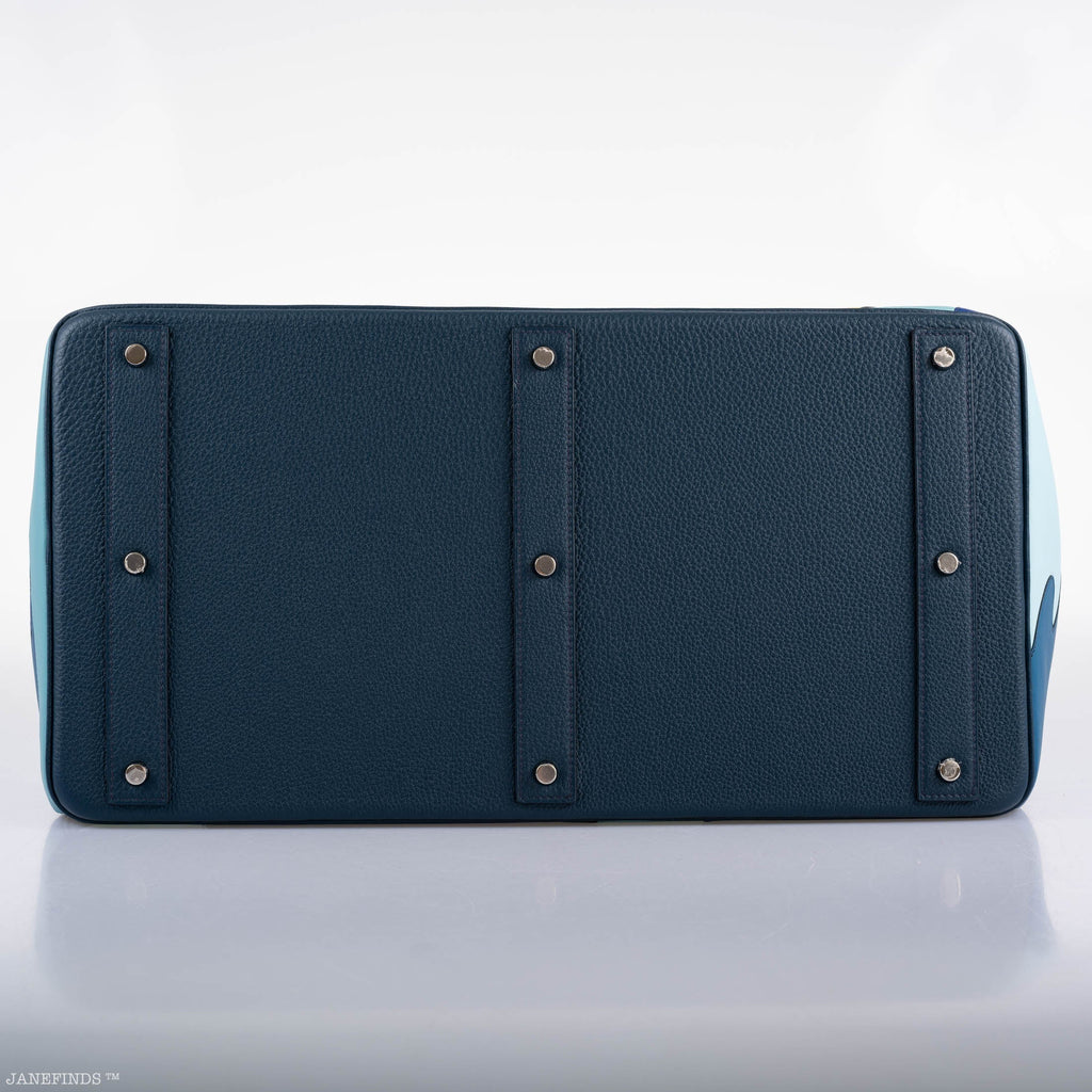 Hermes HAC Birkin 50 "Endless Road" Limited, Bleu de Prusse Togo Palladium Hardware - 2019, D