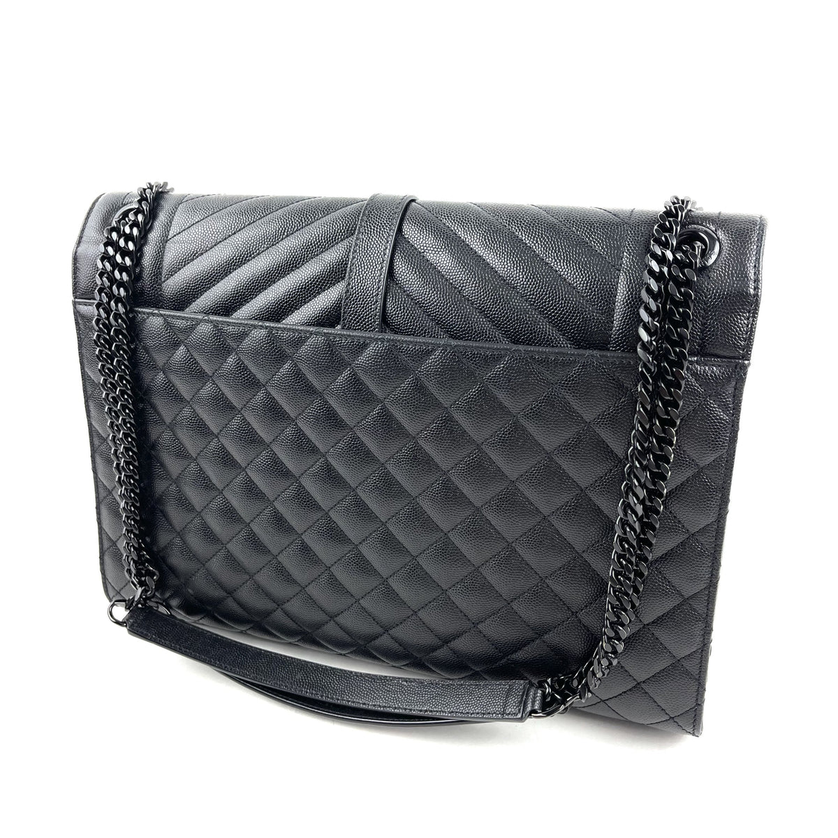 SAINT LAURENT Lg Triquilt Monogram Matelasse Envelope Bag