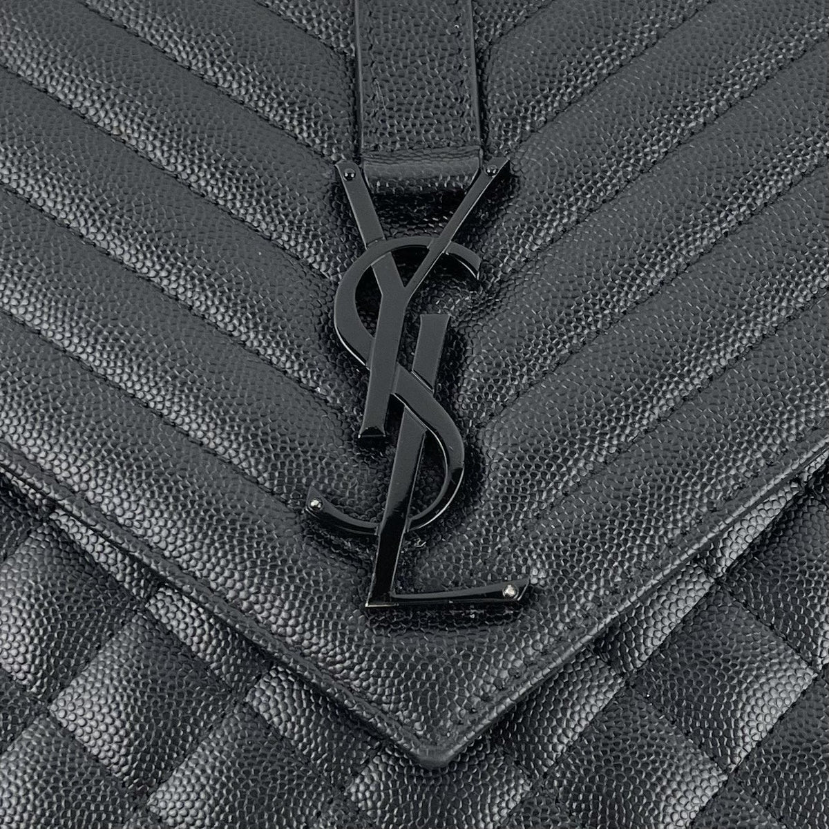 SAINT LAURENT Lg Triquilt Monogram Matelasse Envelope Bag