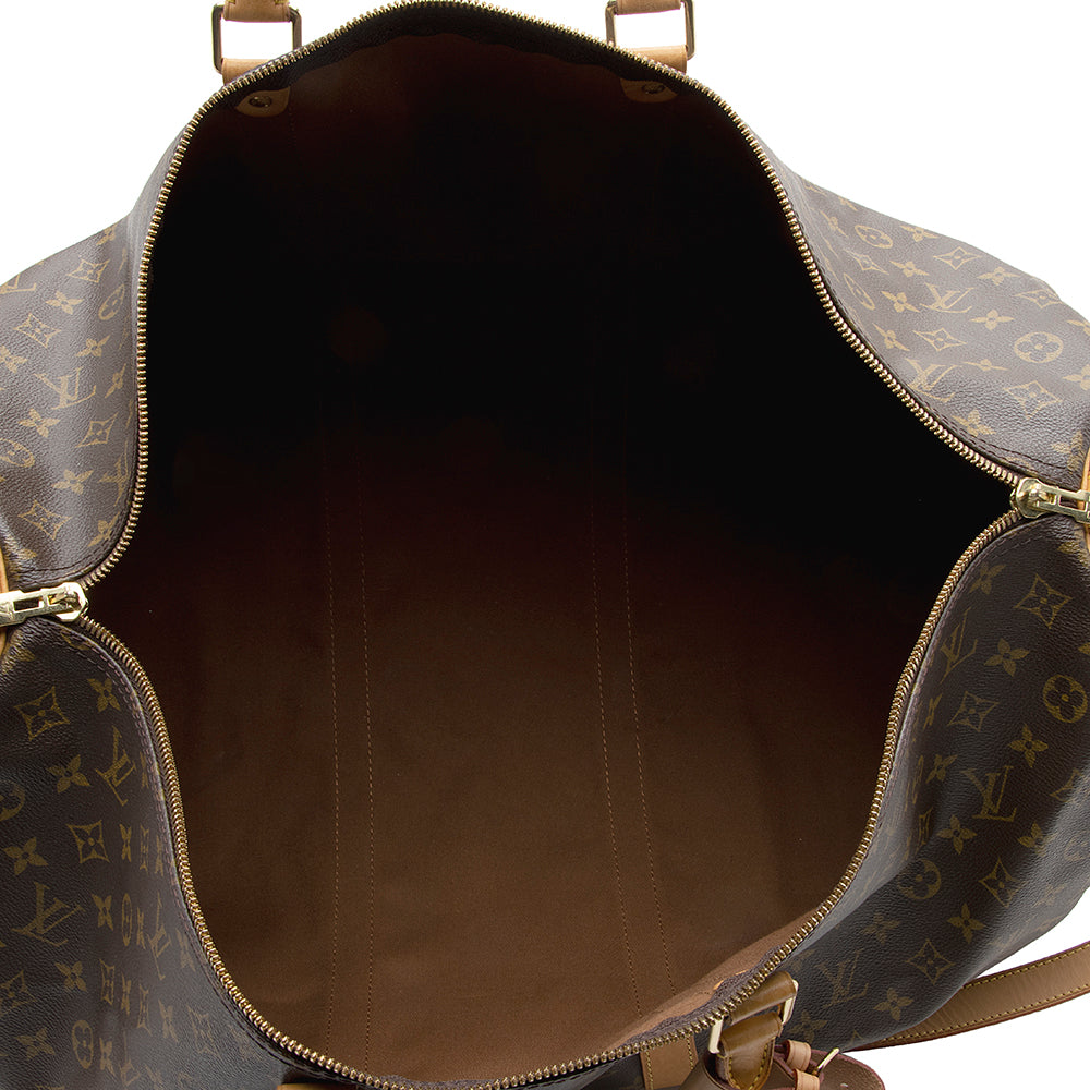Louis Vuitton Vintage Monogram Canvas Keepall Bandouliere 60 Duffel Bag (SHF-17040)